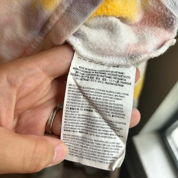 Sweatshirt Vans Grunge Wash Crop Tie Dye Small - Picture 6 of 8